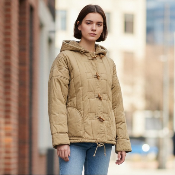 andy john’s Jackets & Blazers - Andy John’s Barn coat jacket tan with zip toggle buttons Vintage size 10